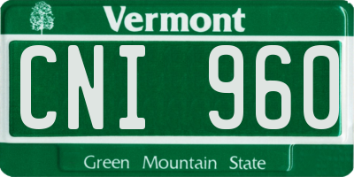 VT license plate CNI960