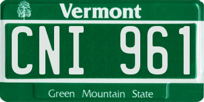 VT license plate CNI961