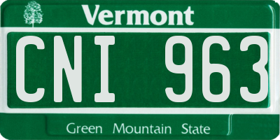 VT license plate CNI963
