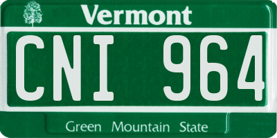 VT license plate CNI964