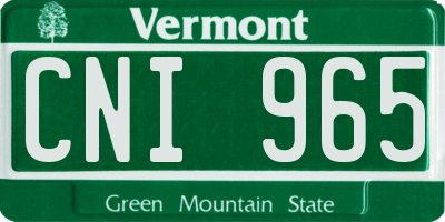 VT license plate CNI965