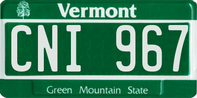 VT license plate CNI967