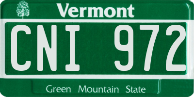 VT license plate CNI972
