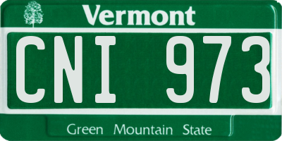 VT license plate CNI973