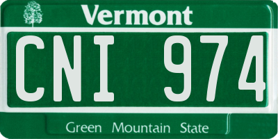 VT license plate CNI974