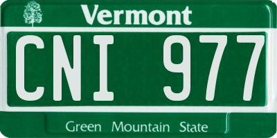 VT license plate CNI977