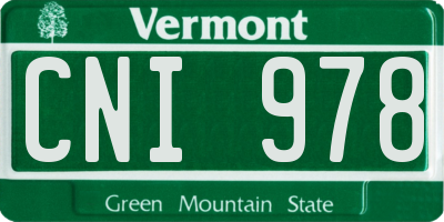 VT license plate CNI978