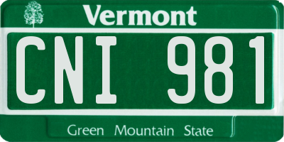 VT license plate CNI981