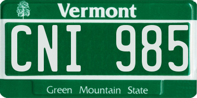 VT license plate CNI985