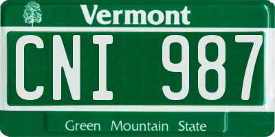 VT license plate CNI987