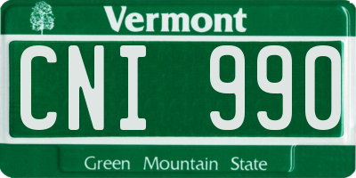 VT license plate CNI990