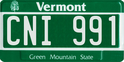 VT license plate CNI991