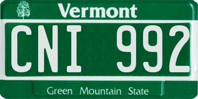 VT license plate CNI992