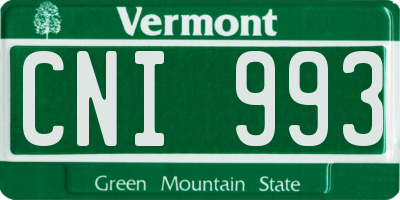 VT license plate CNI993