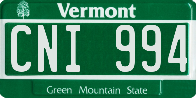 VT license plate CNI994