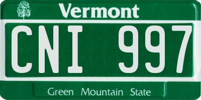 VT license plate CNI997