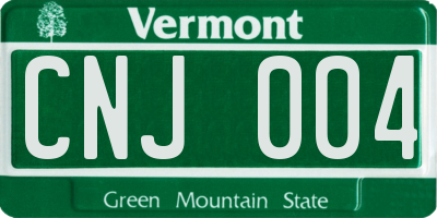 VT license plate CNJ004
