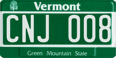 VT license plate CNJ008
