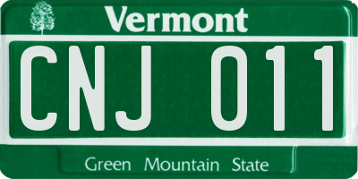 VT license plate CNJ011