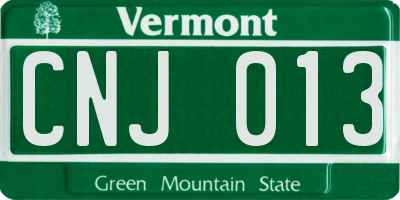 VT license plate CNJ013
