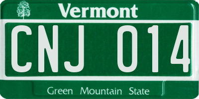 VT license plate CNJ014