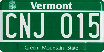 VT license plate CNJ015
