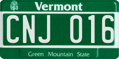 VT license plate CNJ016