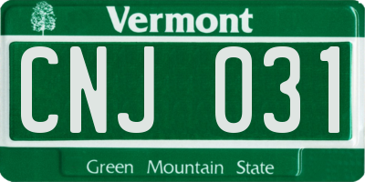 VT license plate CNJ031