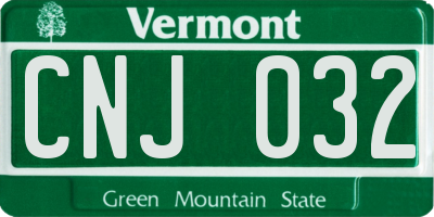 VT license plate CNJ032