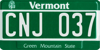 VT license plate CNJ037