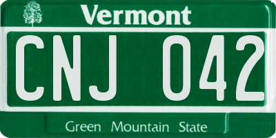 VT license plate CNJ042