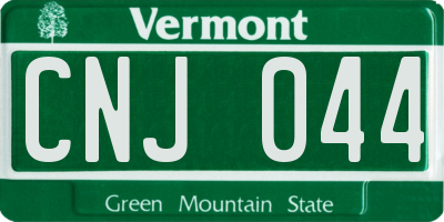 VT license plate CNJ044