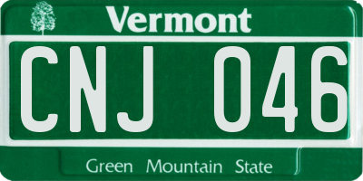 VT license plate CNJ046