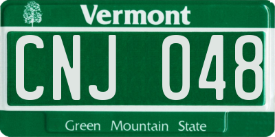 VT license plate CNJ048