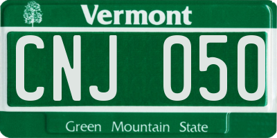 VT license plate CNJ050