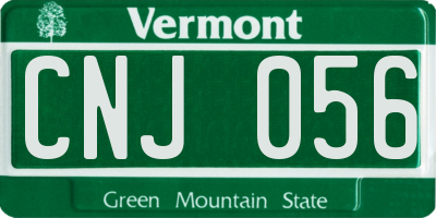 VT license plate CNJ056