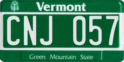 VT license plate CNJ057