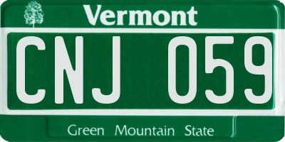 VT license plate CNJ059