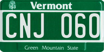 VT license plate CNJ060