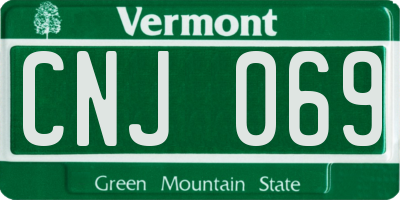 VT license plate CNJ069