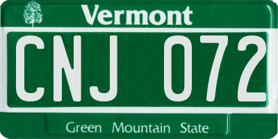 VT license plate CNJ072