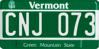 VT license plate CNJ073