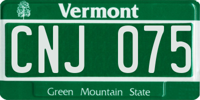 VT license plate CNJ075
