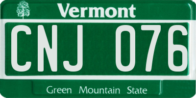 VT license plate CNJ076
