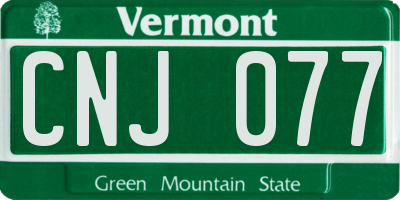 VT license plate CNJ077