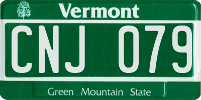 VT license plate CNJ079