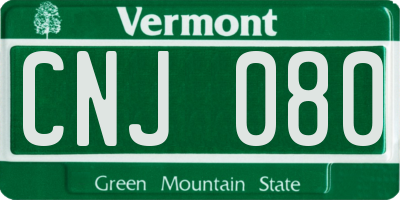 VT license plate CNJ080