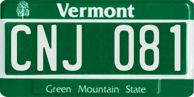 VT license plate CNJ081
