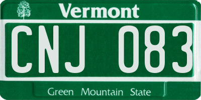 VT license plate CNJ083