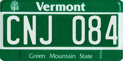 VT license plate CNJ084